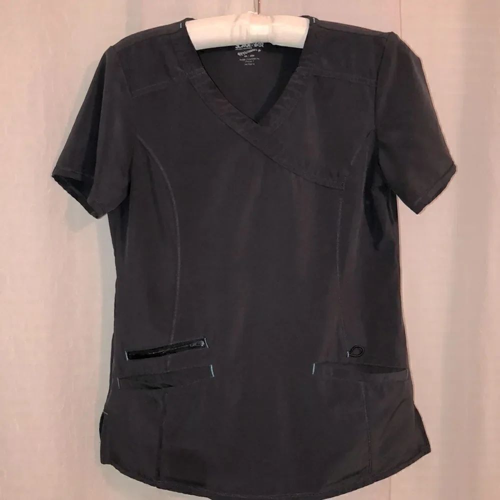 ScrubStar XS Charcoal Gray Performance Scrub Top